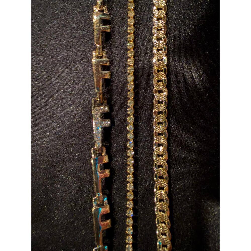 Lot of 3  Gold tone unbranded 7.5” bracelets